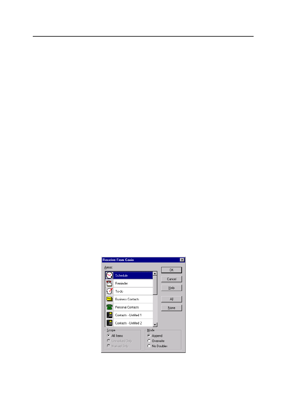 2 receiving data from a casio bn/pv unit | Casio PV-750 Plus v3.0 User Manual | Page 16 / 40