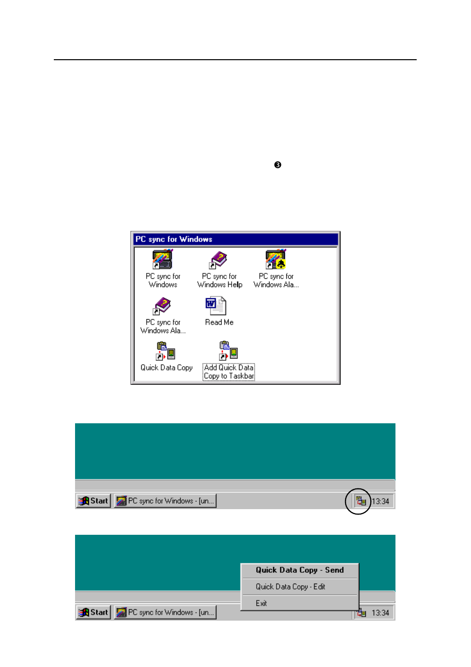 3 quick data copy via a taskbar icon | Casio PV-750 Plus v3.0 User Manual | Page 29 / 40