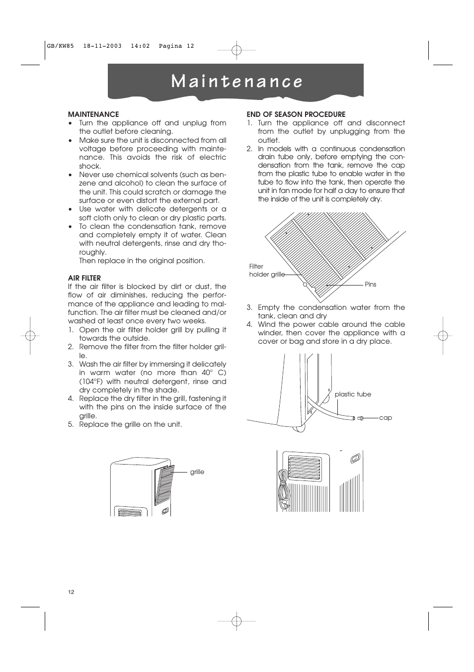 DeLonghi KW 85 User Manual | Page 12 / 14