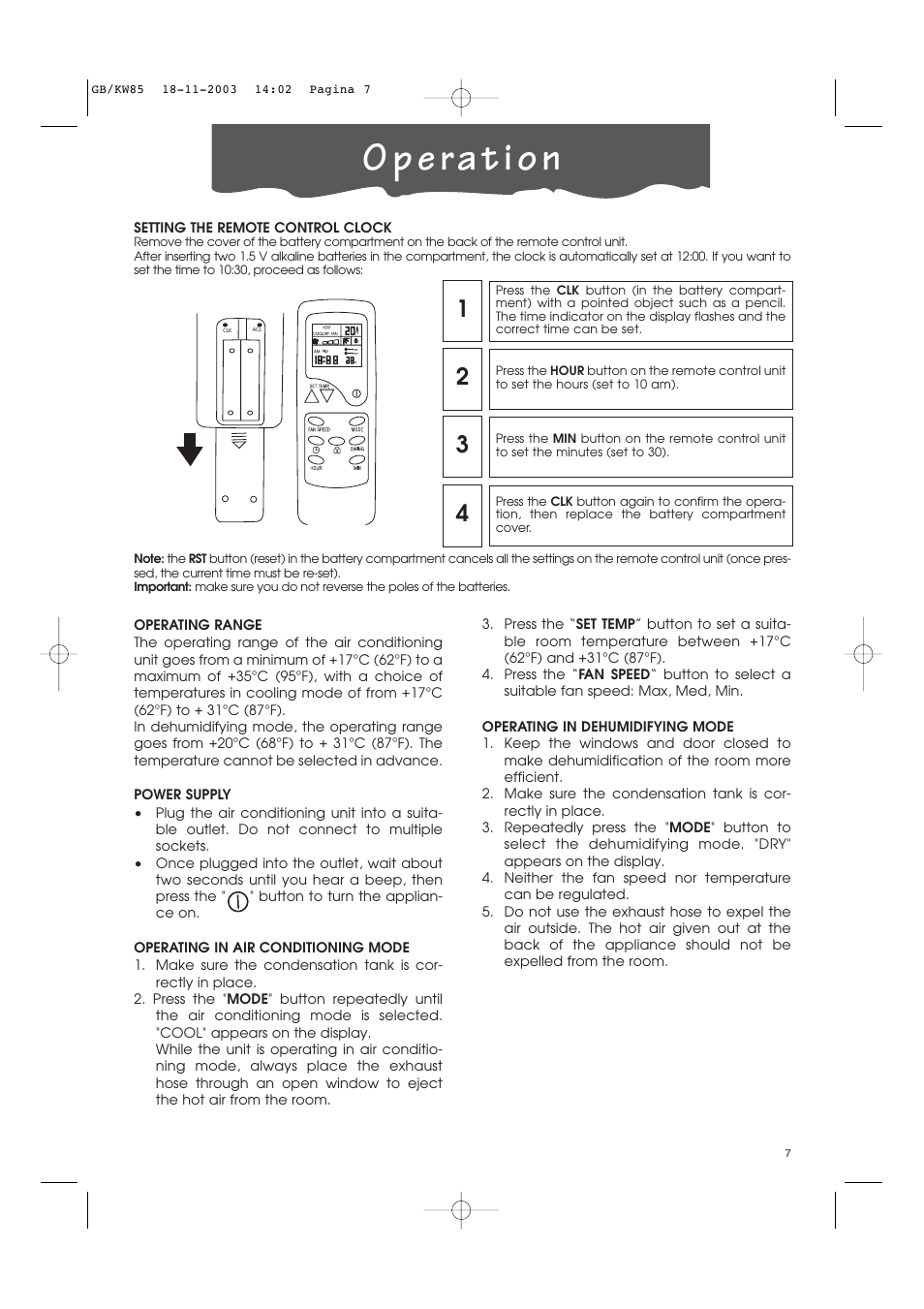 DeLonghi KW 85 User Manual | Page 7 / 14