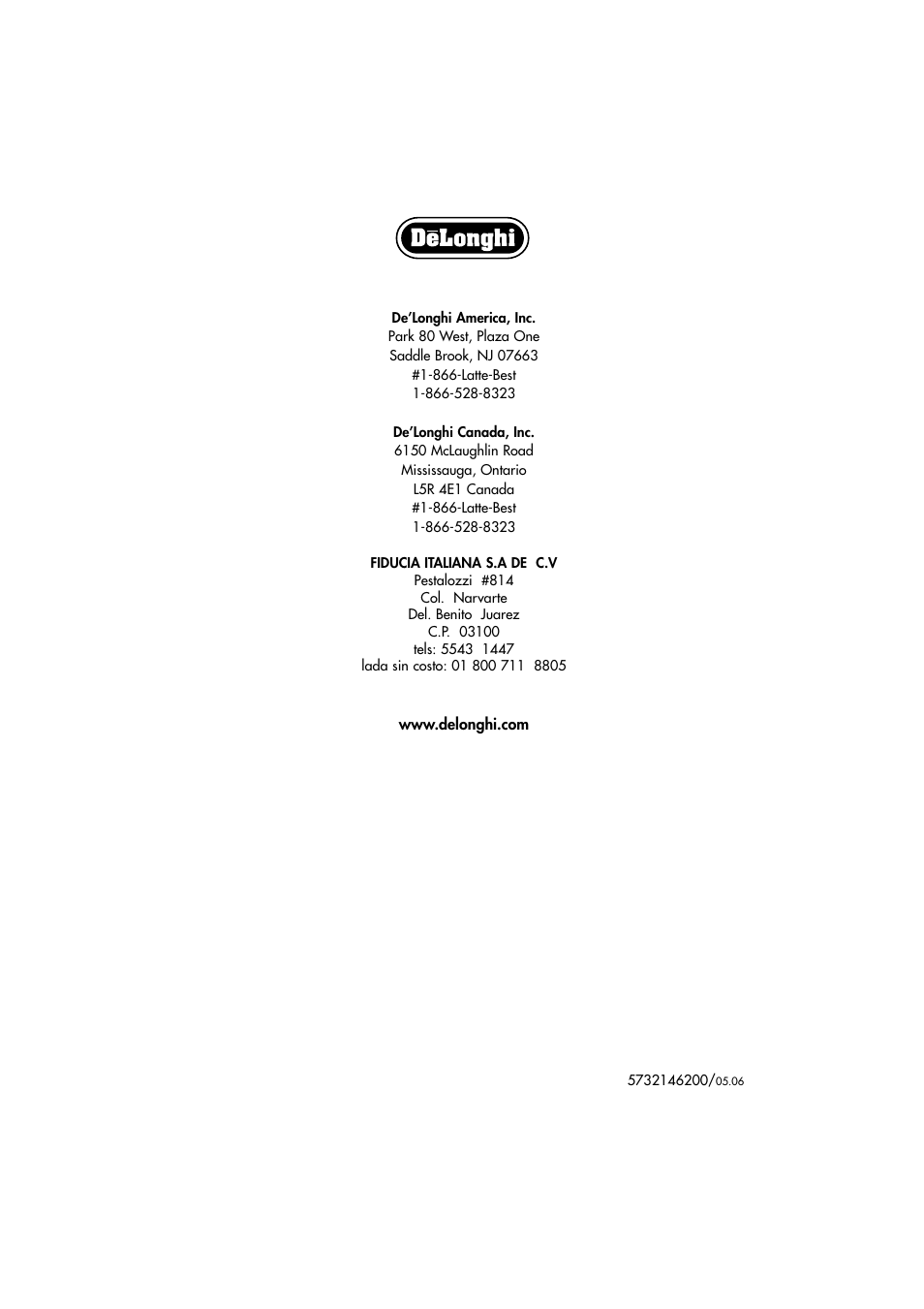 DeLonghi EAM3400 User Manual | Page 24 / 24