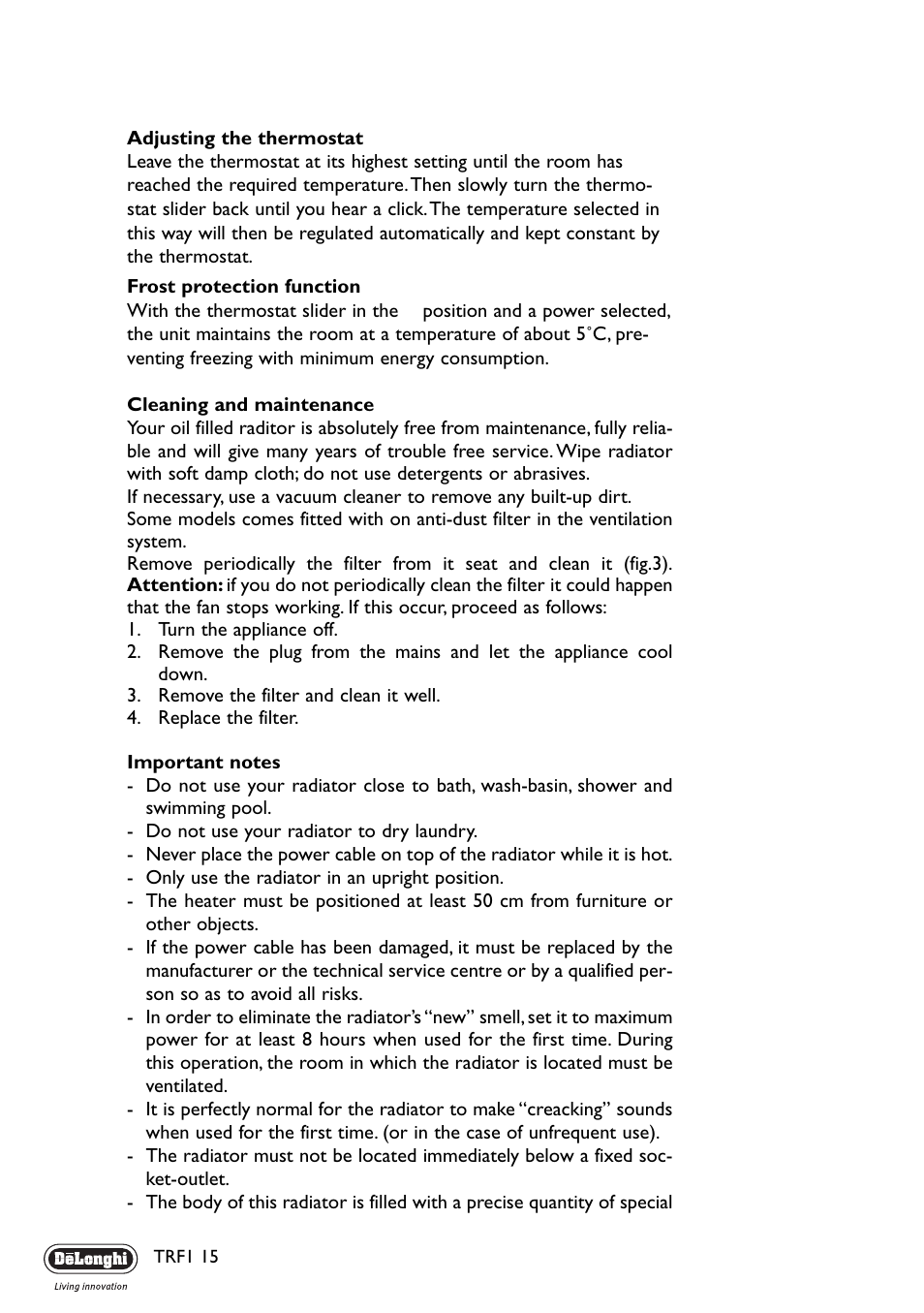 DeLonghi TRF1 15 User Manual | Page 4 / 6
