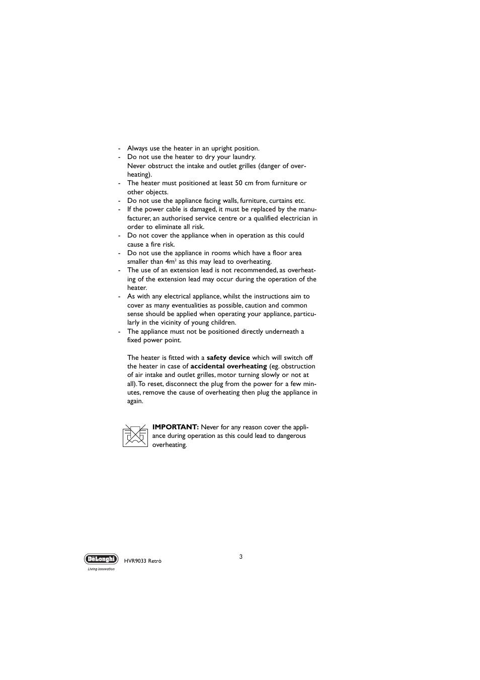 DeLonghi HVR 9033 Retr User Manual | Page 4 / 6