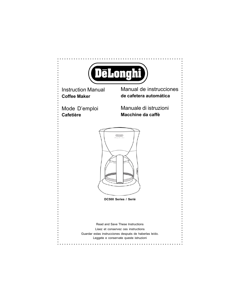 DeLonghi DC500 User Manual | 38 pages