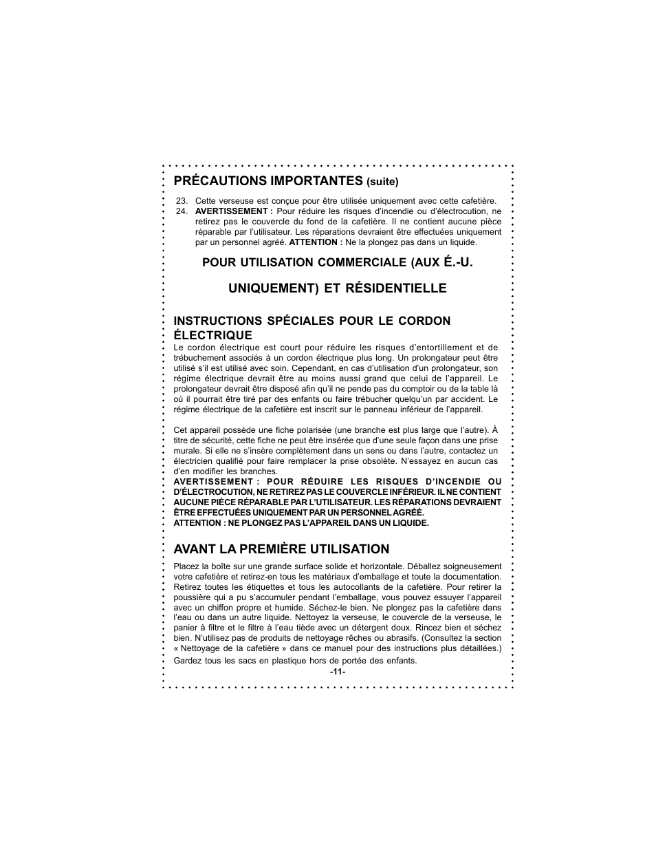 DeLonghi DC500 User Manual | Page 11 / 38