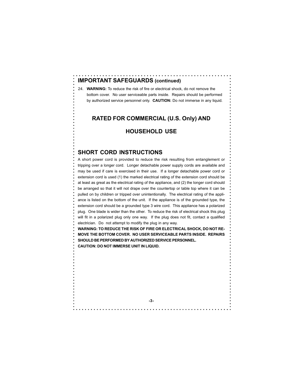 DeLonghi DC500 User Manual | Page 3 / 38