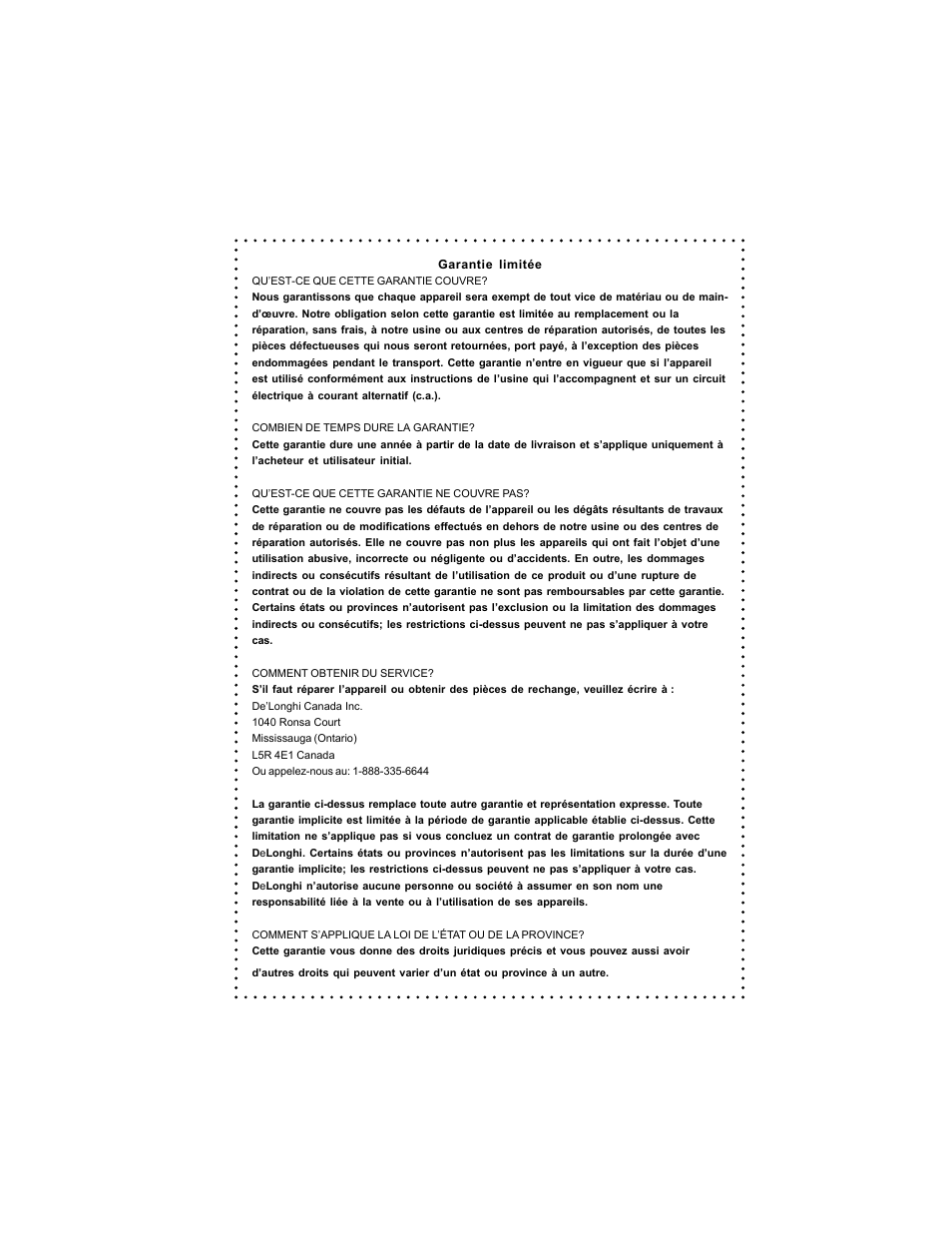 DeLonghi DC500 User Manual | Page 35 / 38