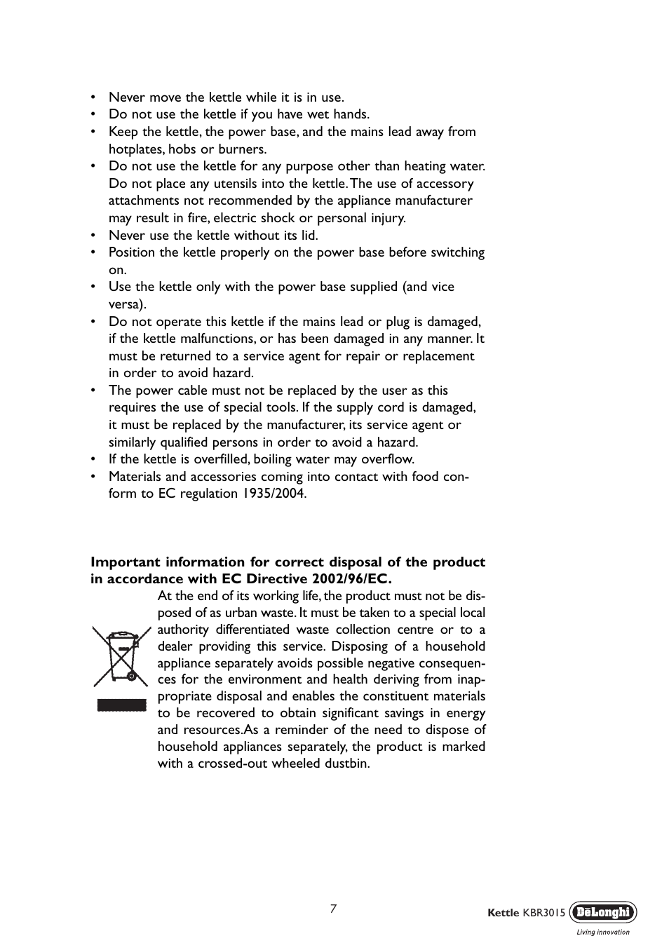 DeLonghi KBR 3015 User Manual | Page 7 / 8
