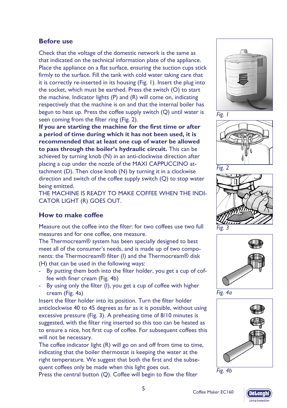 DeLonghi EC160 User Manual | Page 5 / 11