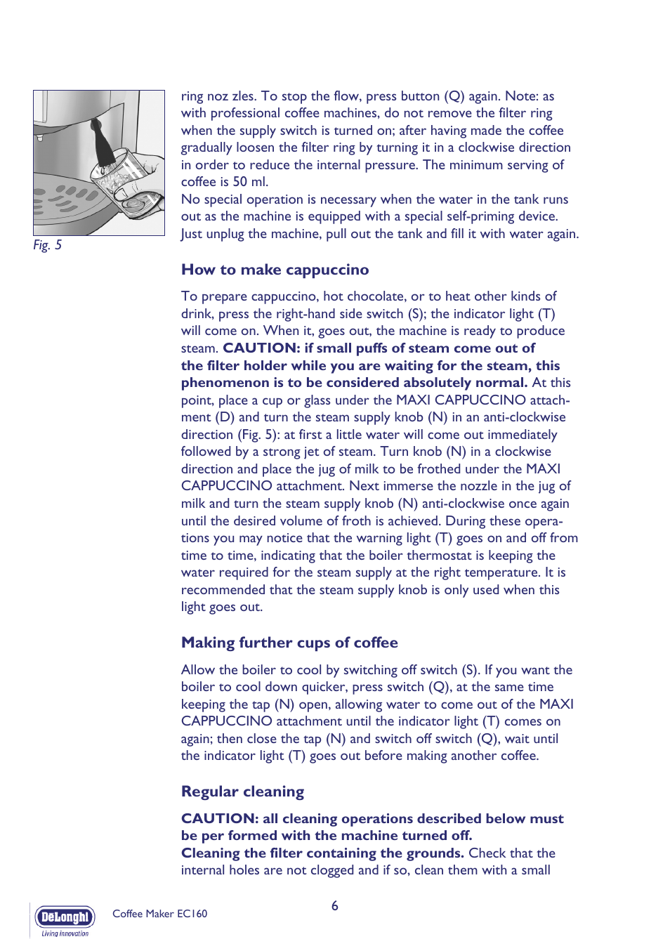 DeLonghi EC160 User Manual | Page 6 / 11