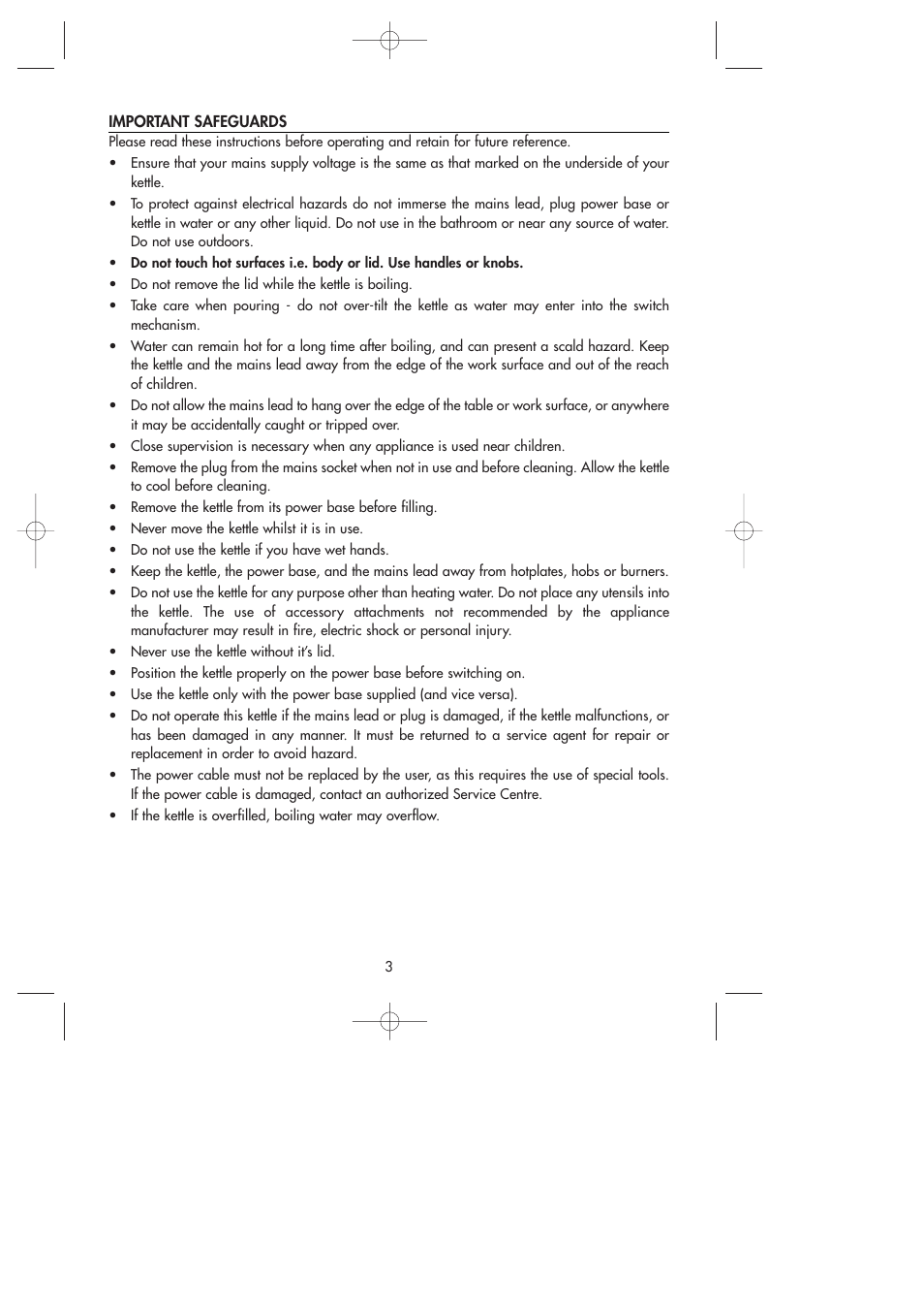 DeLonghi Kettle User Manual | Page 3 / 7