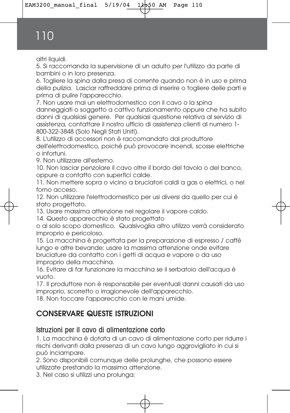 DeLonghi EAM3200 User Manual | Page 110 / 136