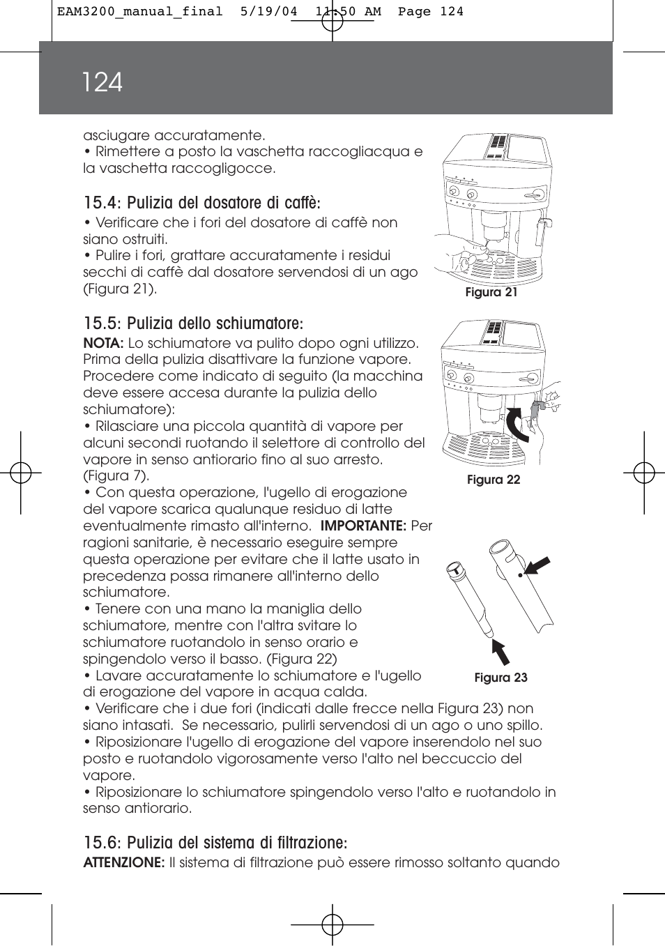 DeLonghi EAM3200 User Manual | Page 124 / 136