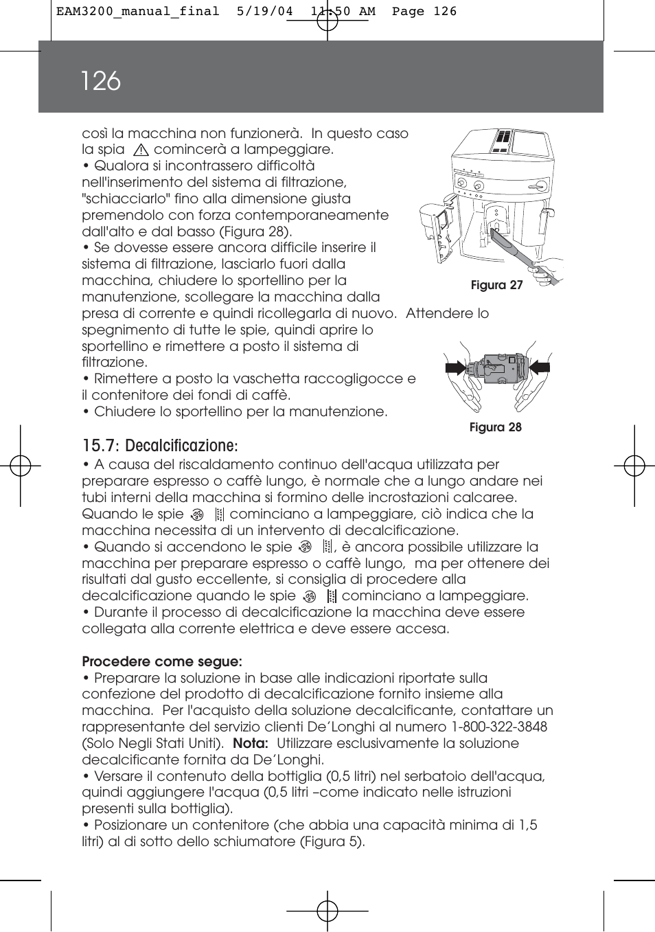DeLonghi EAM3200 User Manual | Page 126 / 136