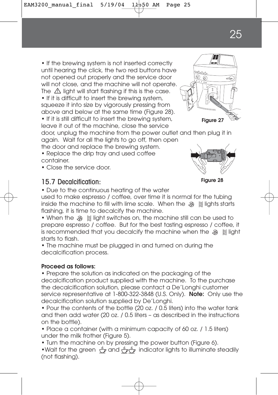 DeLonghi EAM3200 User Manual | Page 25 / 136