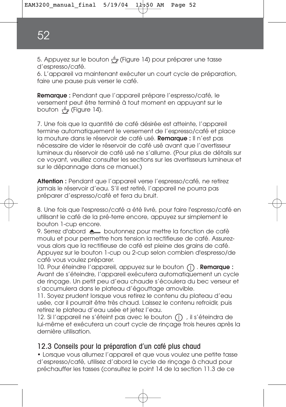 DeLonghi EAM3200 User Manual | Page 52 / 136