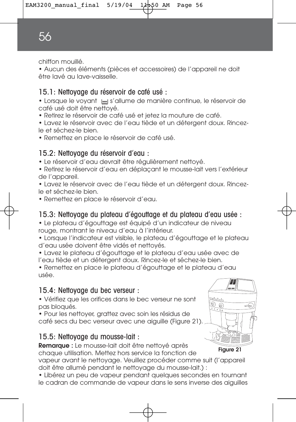 DeLonghi EAM3200 User Manual | Page 56 / 136