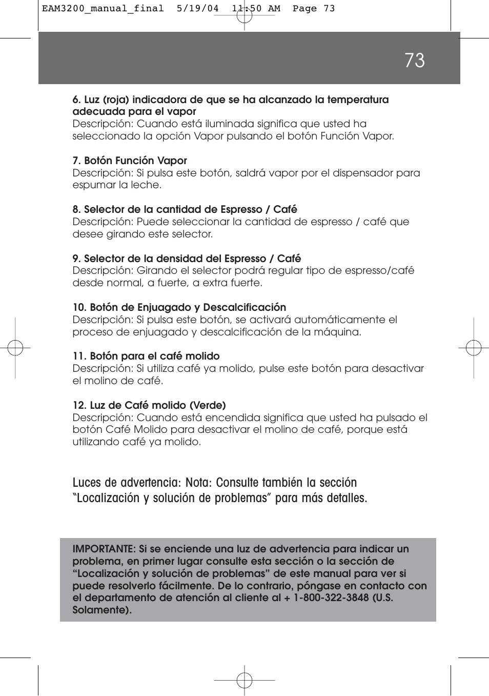 DeLonghi EAM3200 User Manual | Page 73 / 136
