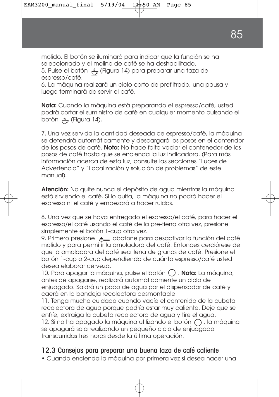 DeLonghi EAM3200 User Manual | Page 85 / 136