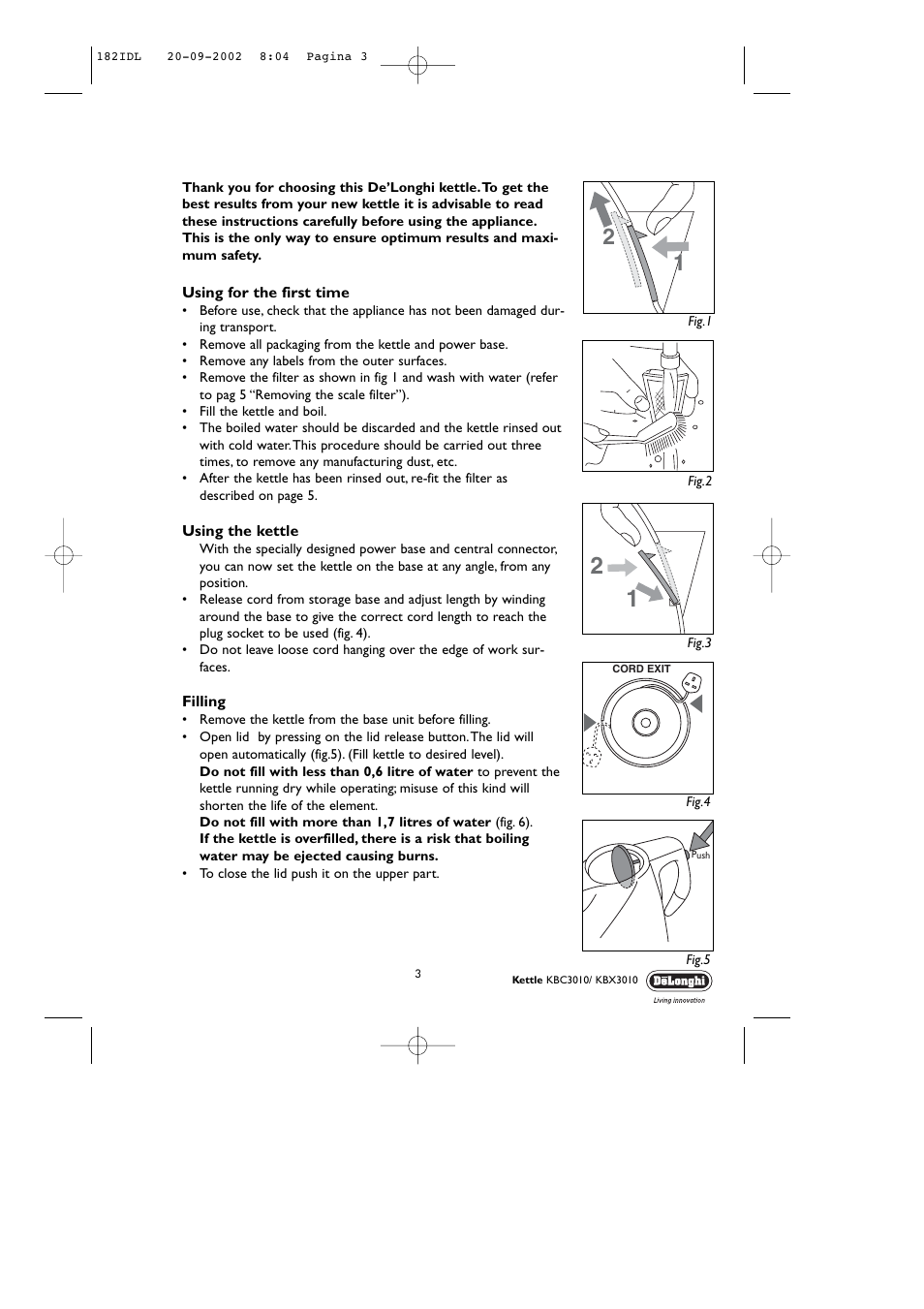DeLonghi KBC3010 User Manual | Page 3 / 8