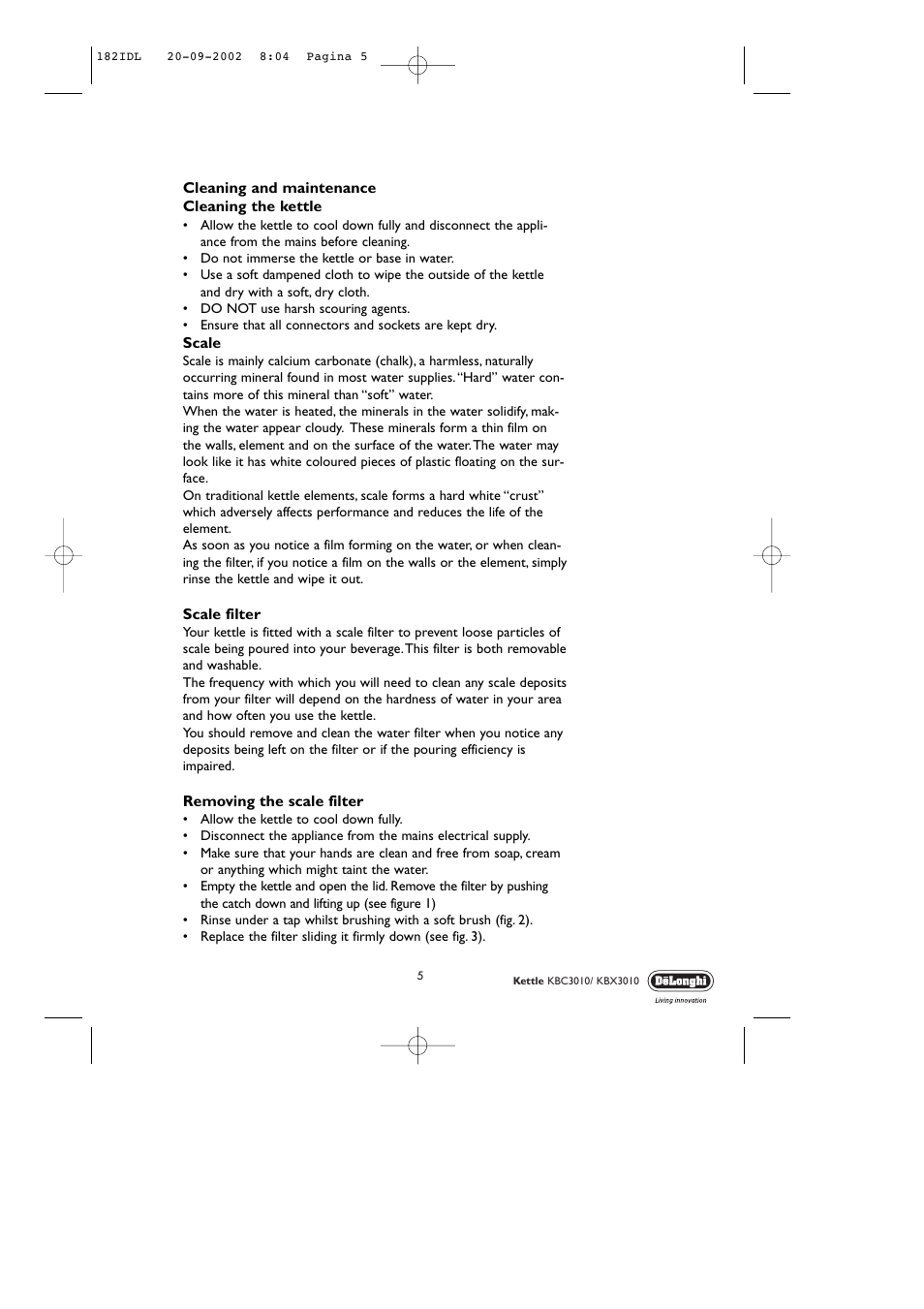 DeLonghi KBC3010 User Manual | Page 5 / 8