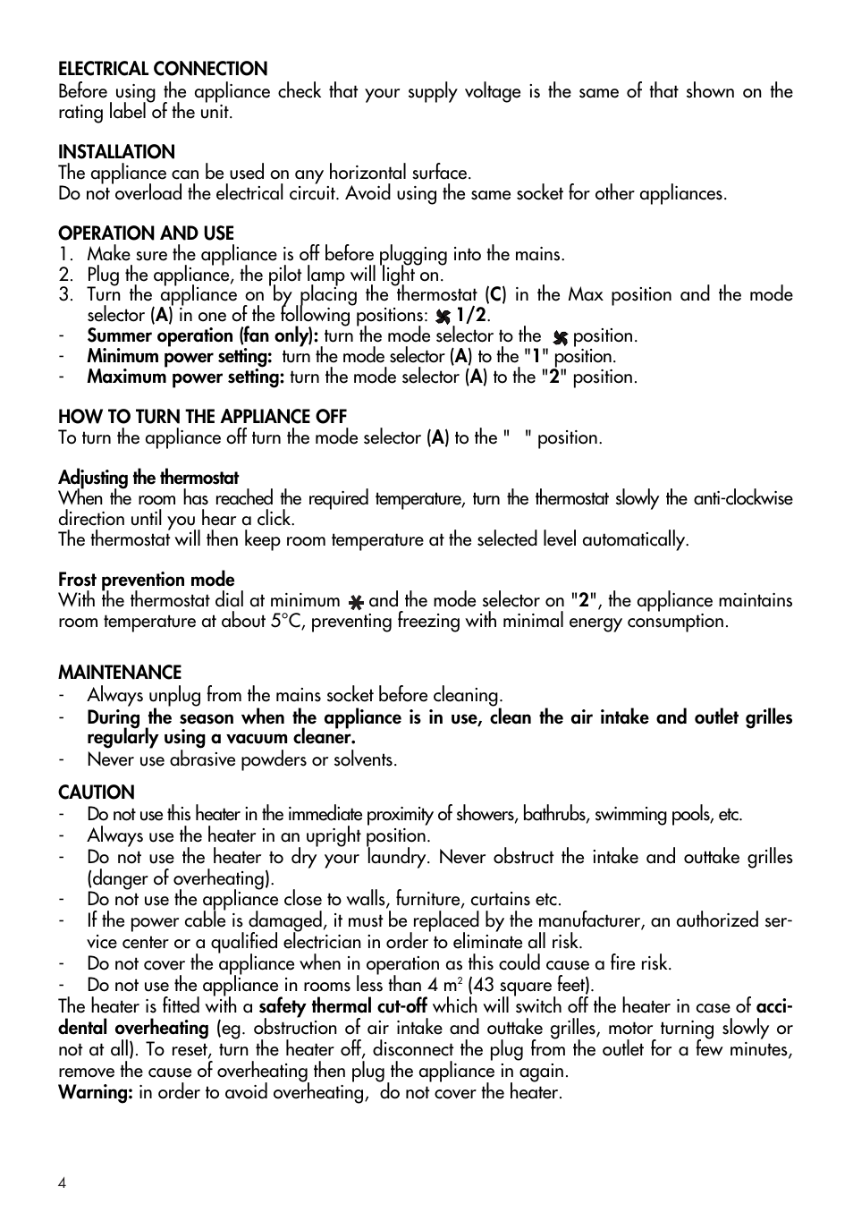 DeLonghi DCH1030 User Manual | Page 4 / 16