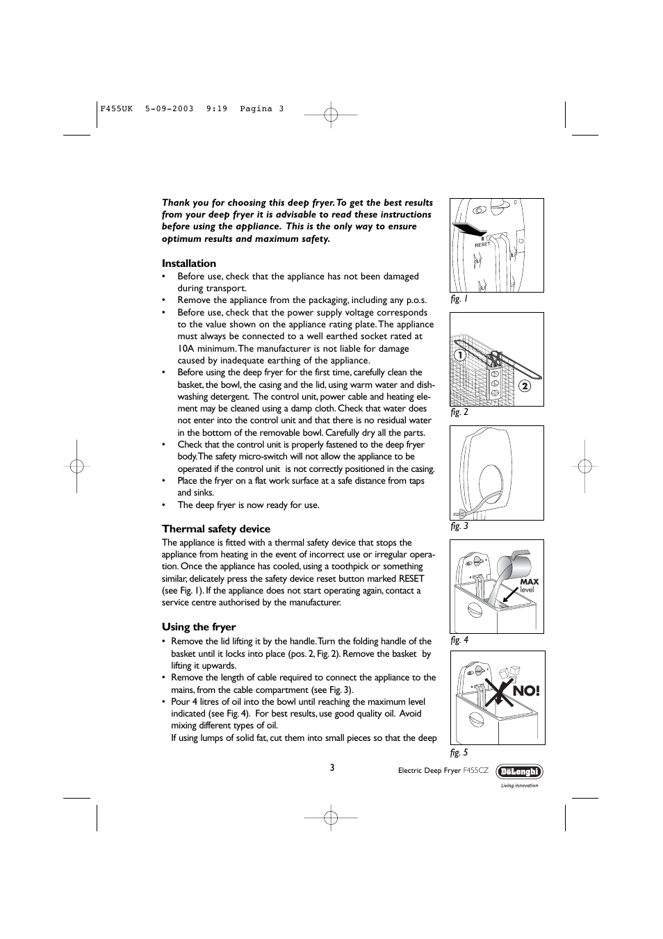 DeLonghi F455 CZ User Manual | Page 3 / 12