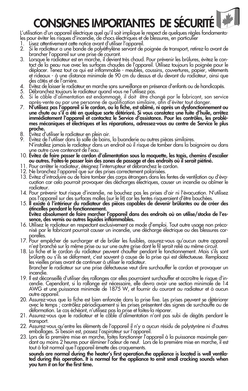 Consignes importantes de sécurité | DeLonghi EW0715W User Manual | Page 13 / 23