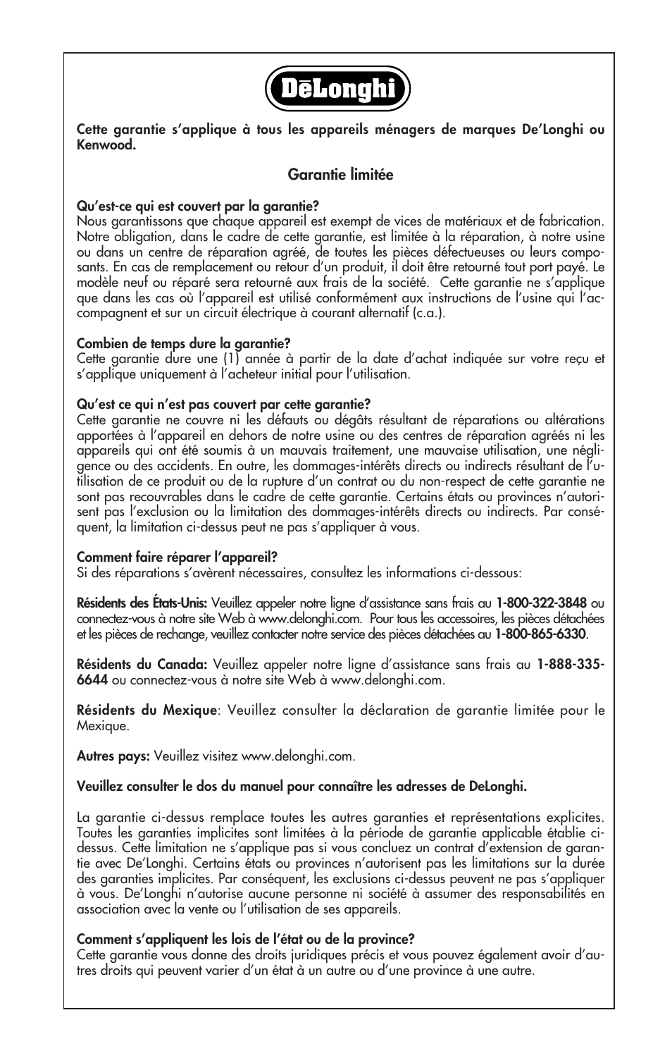 DeLonghi EW0715W User Manual | Page 17 / 23