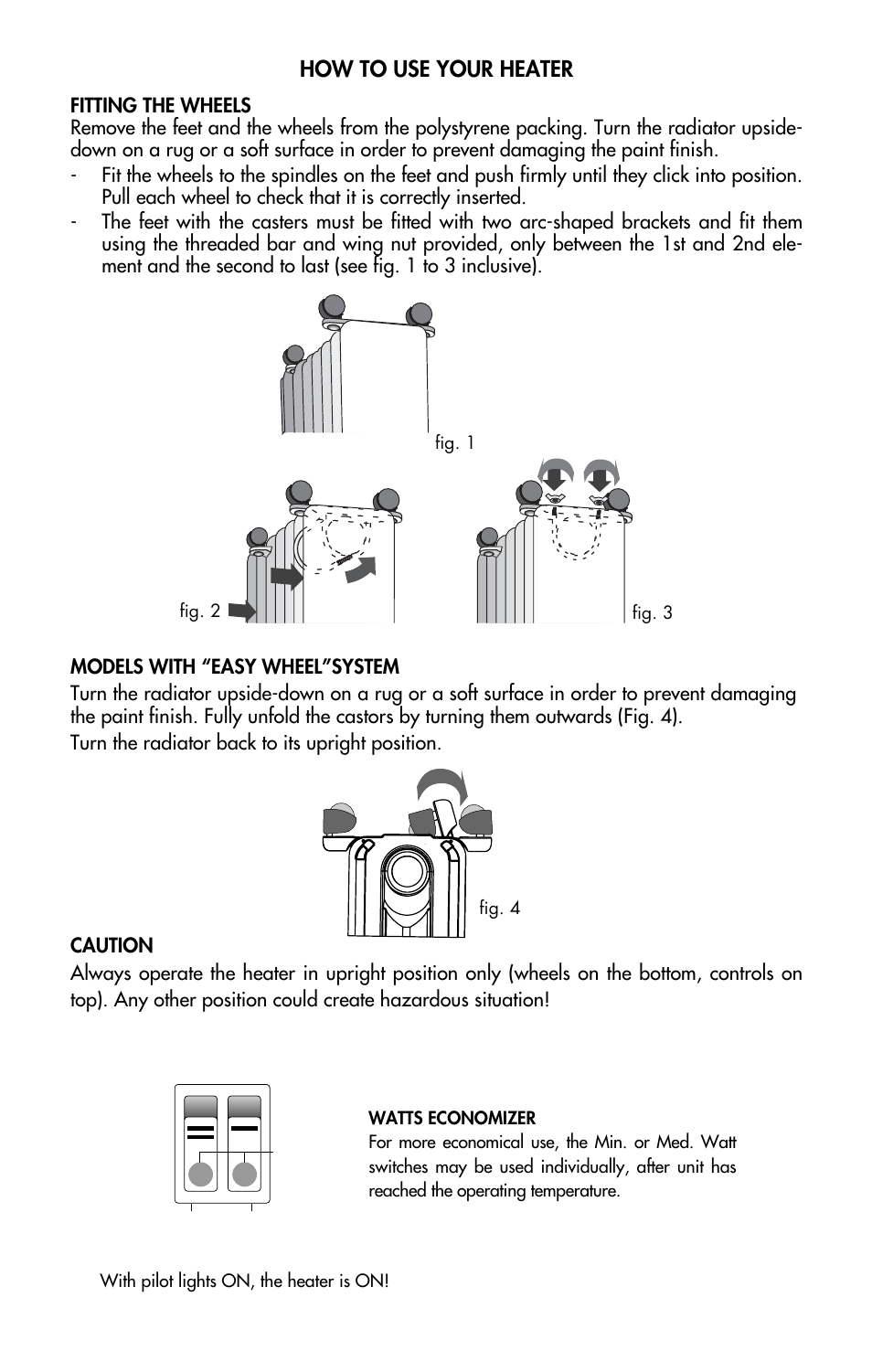 How to use your heater | DeLonghi EW0715W User Manual | Page 3 / 23