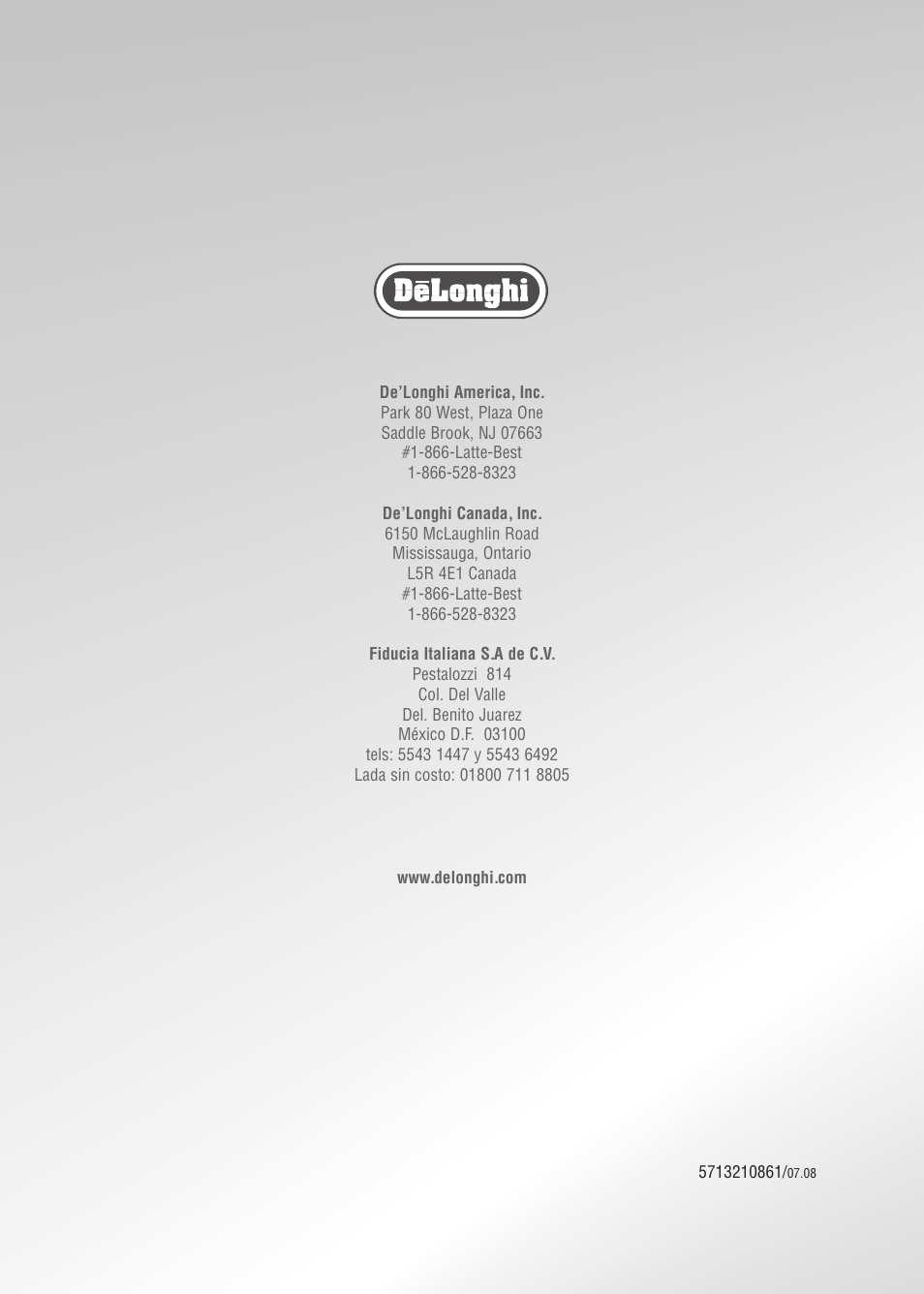 A2-5713210861.pdf | DeLonghi 5500 User Manual | Page 26 / 26