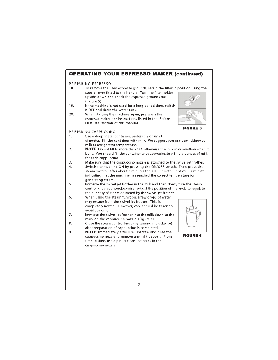 Operating your espresso maker (continued) | DeLonghi EC 140 Series User Manual | Page 7 / 12