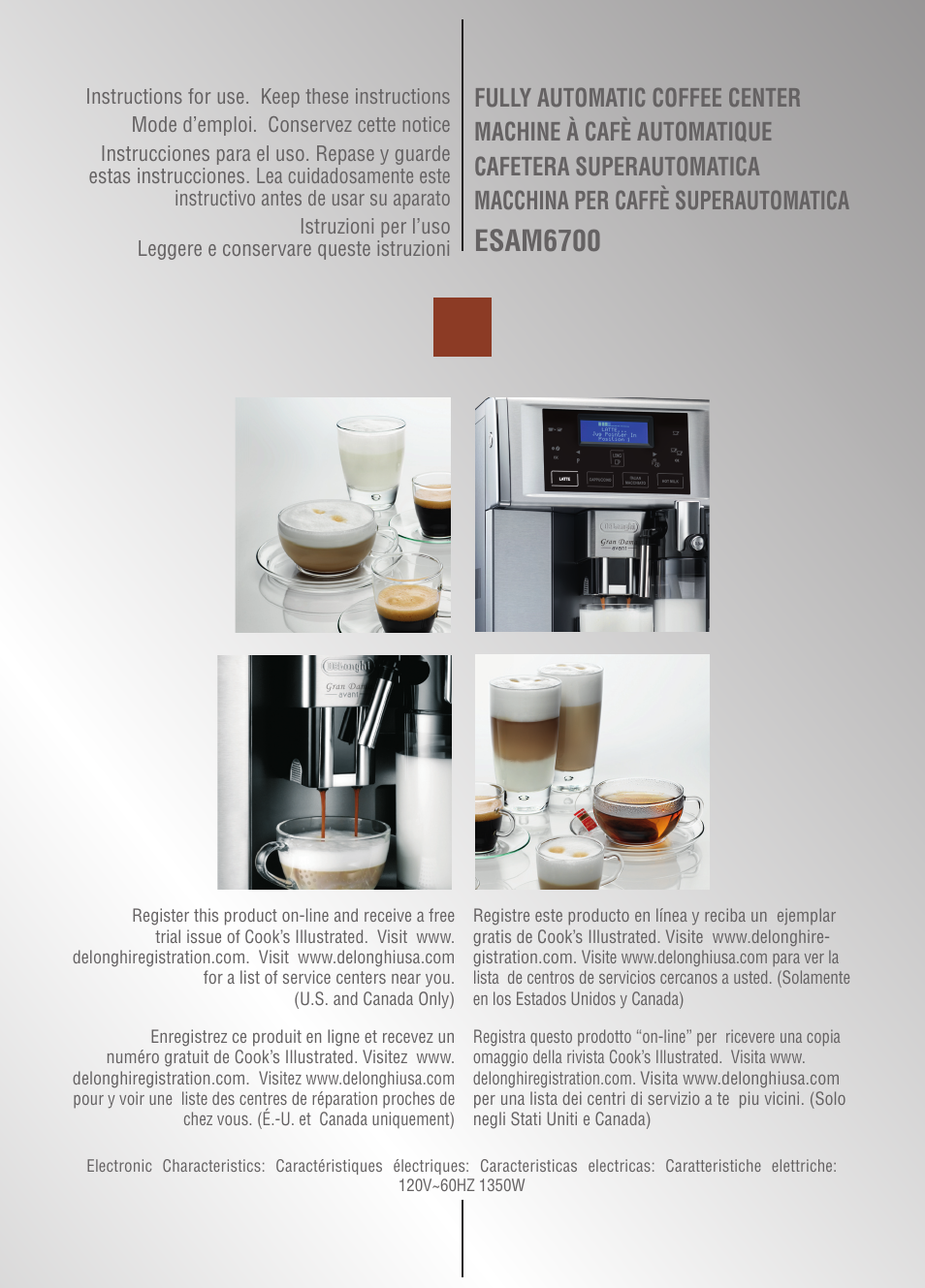 Esam6700, De gb | DeLonghi Fully Automatic Coffee Center Machine ESAM6700 User Manual | Page 2 / 25