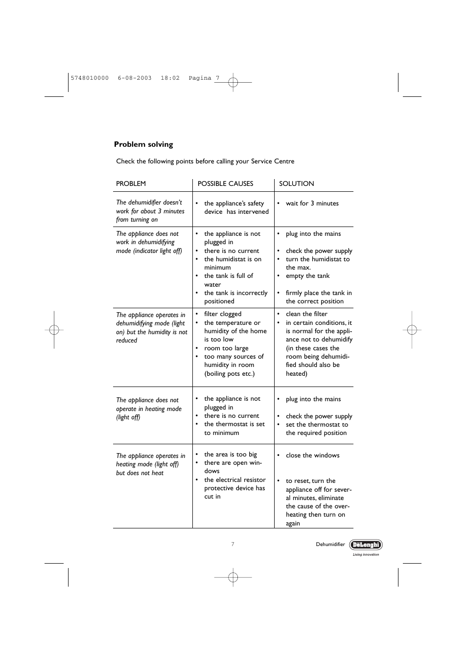 DeLonghi DEC 21 User Manual | Page 7 / 12