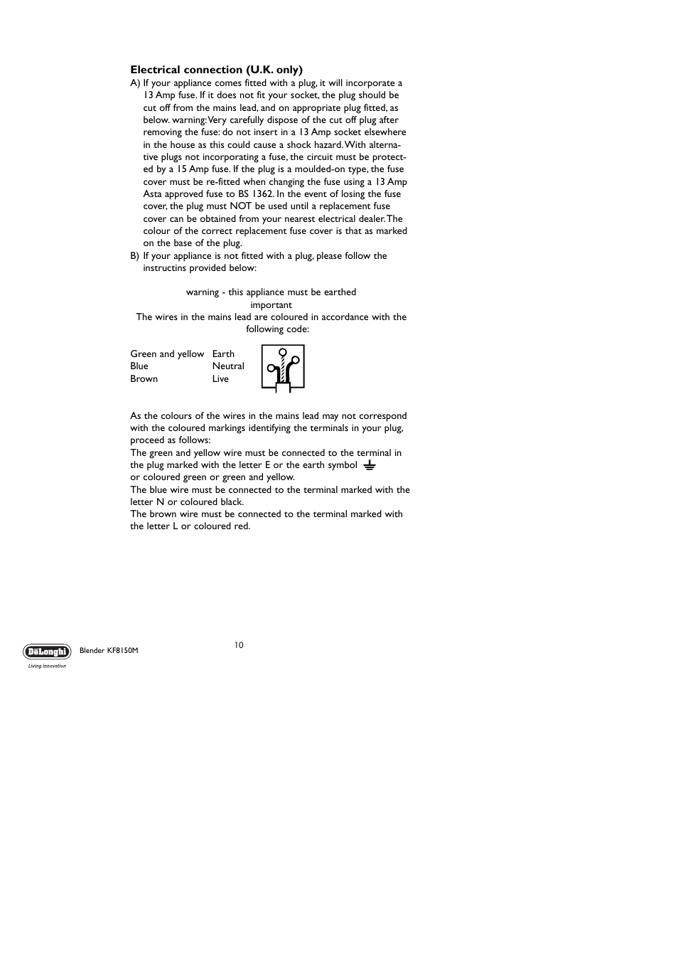 DeLonghi KF8150M User Manual | Page 10 / 11