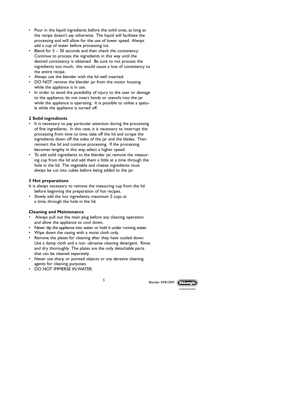 DeLonghi KF8150M User Manual | Page 5 / 11