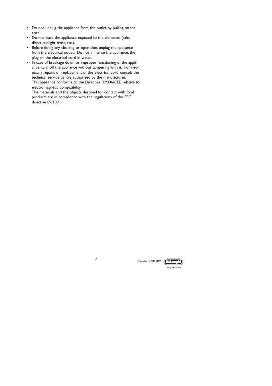 DeLonghi KF8150M User Manual | Page 7 / 11
