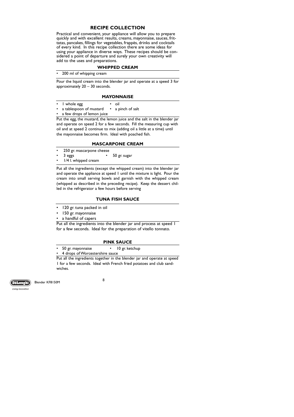 DeLonghi KF8150M User Manual | Page 8 / 11