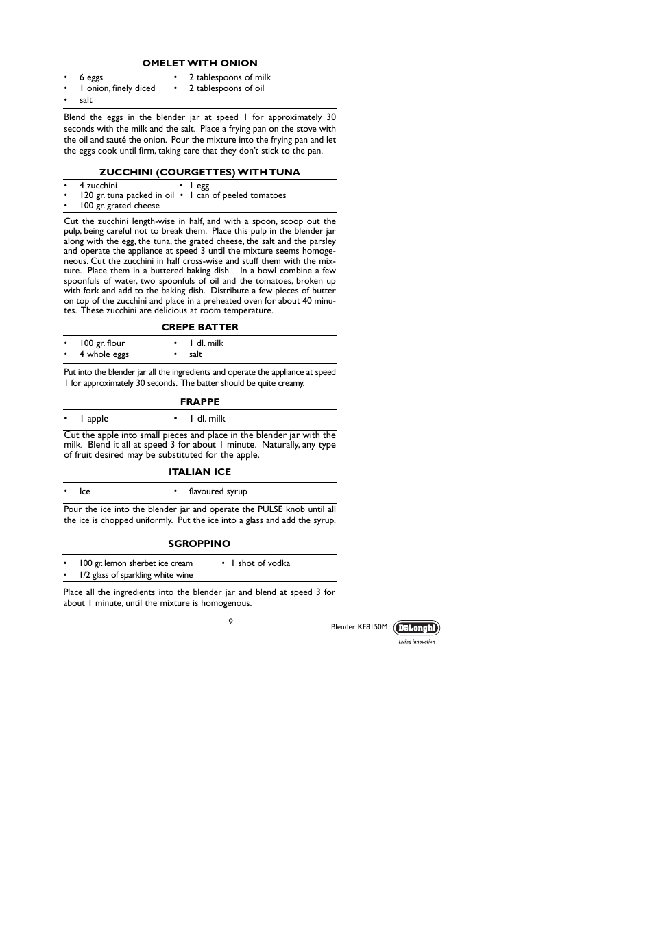 DeLonghi KF8150M User Manual | Page 9 / 11