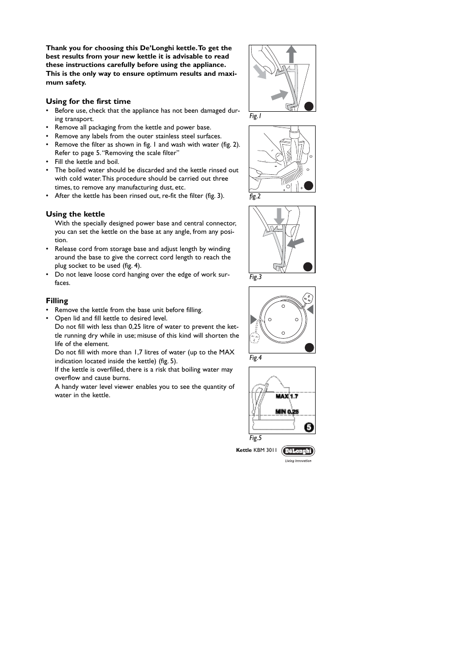 Ac b | DeLonghi KBM3011 User Manual | Page 3 / 9