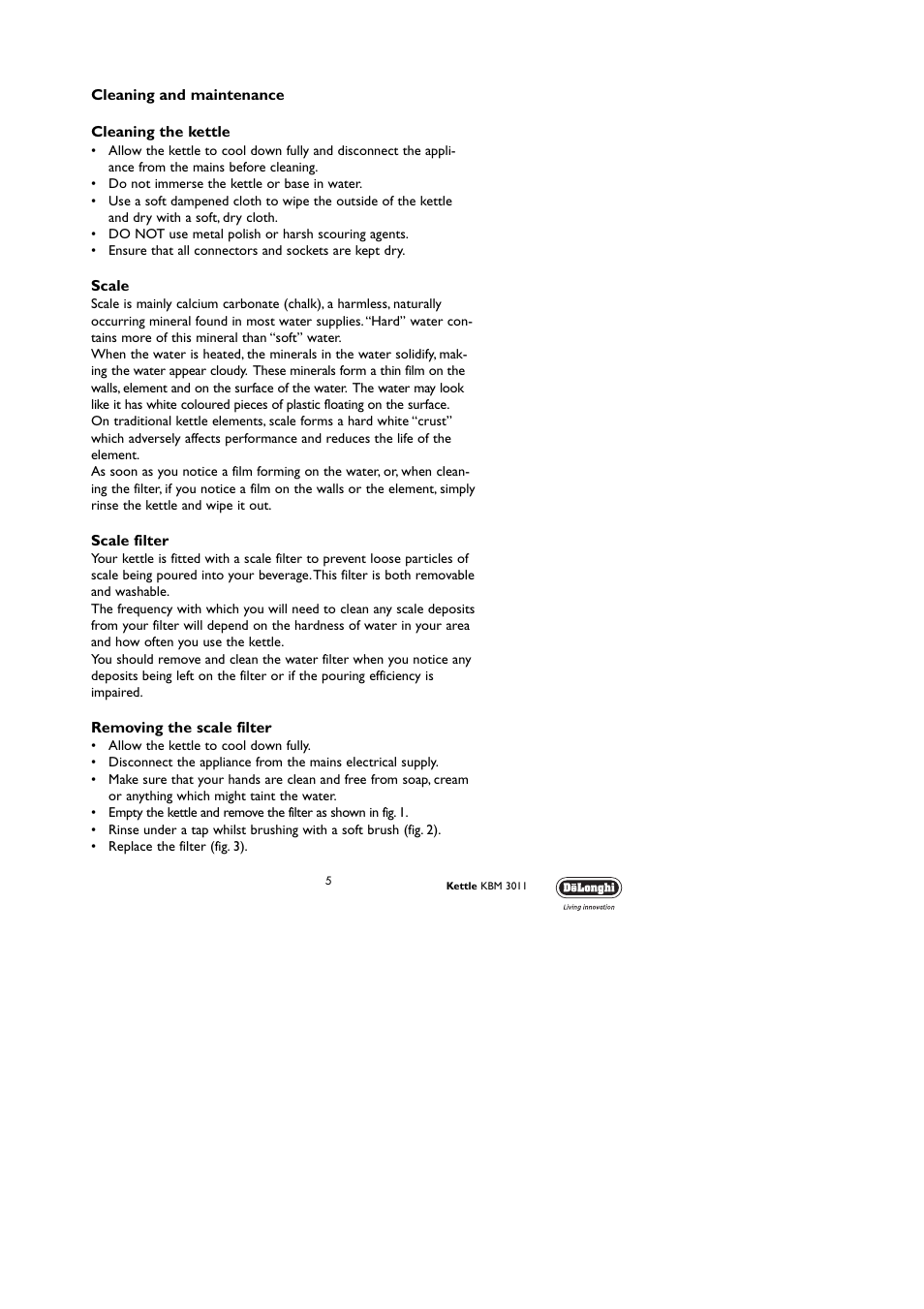 DeLonghi KBM3011 User Manual | Page 5 / 9
