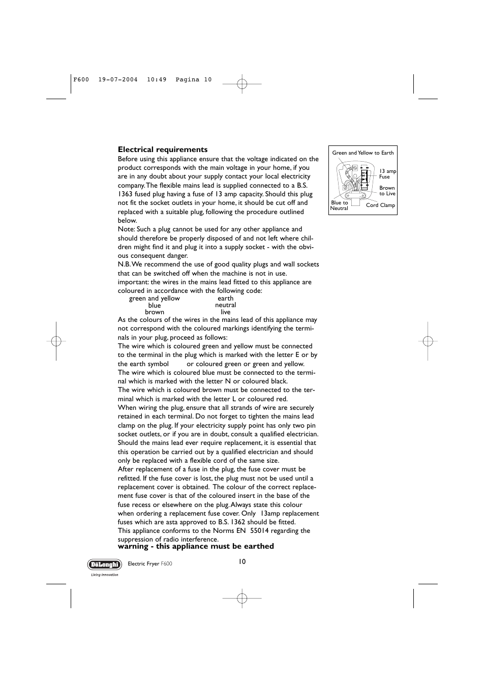 DeLonghi F600 User Manual | Page 10 / 11