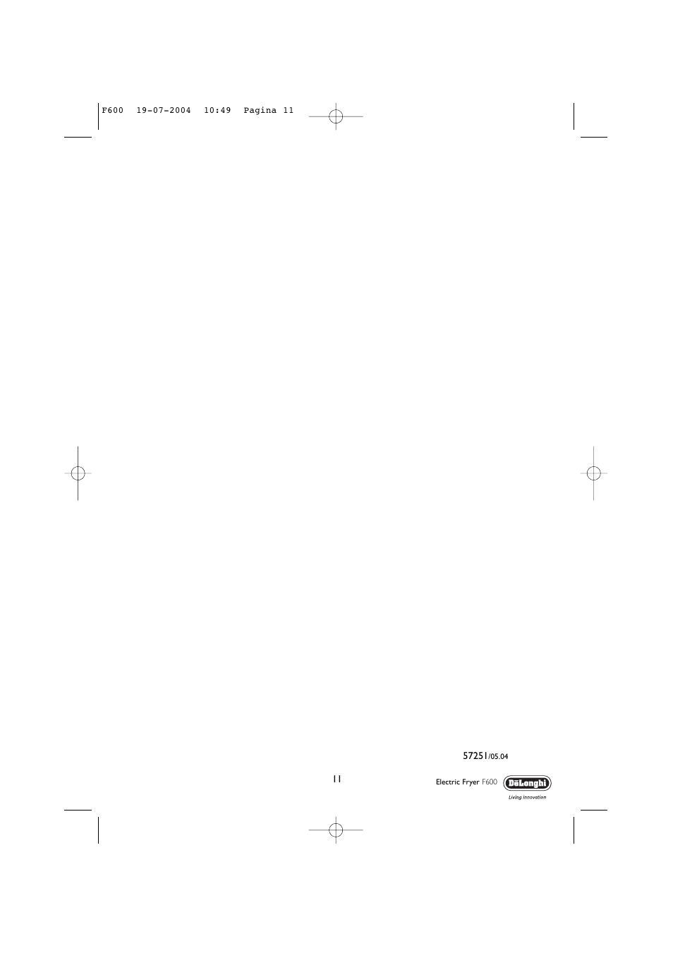 DeLonghi F600 User Manual | Page 11 / 11