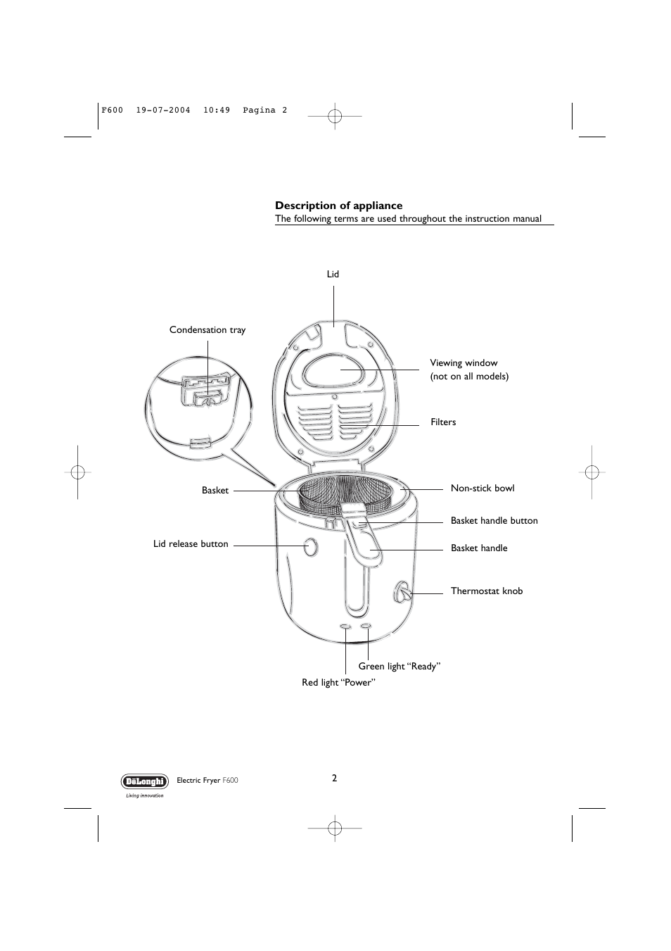 DeLonghi F600 User Manual | Page 2 / 11