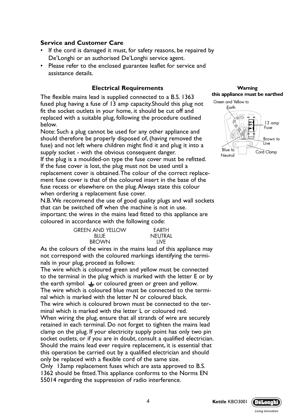 DeLonghi KBO3001 User Manual | Page 4 / 8