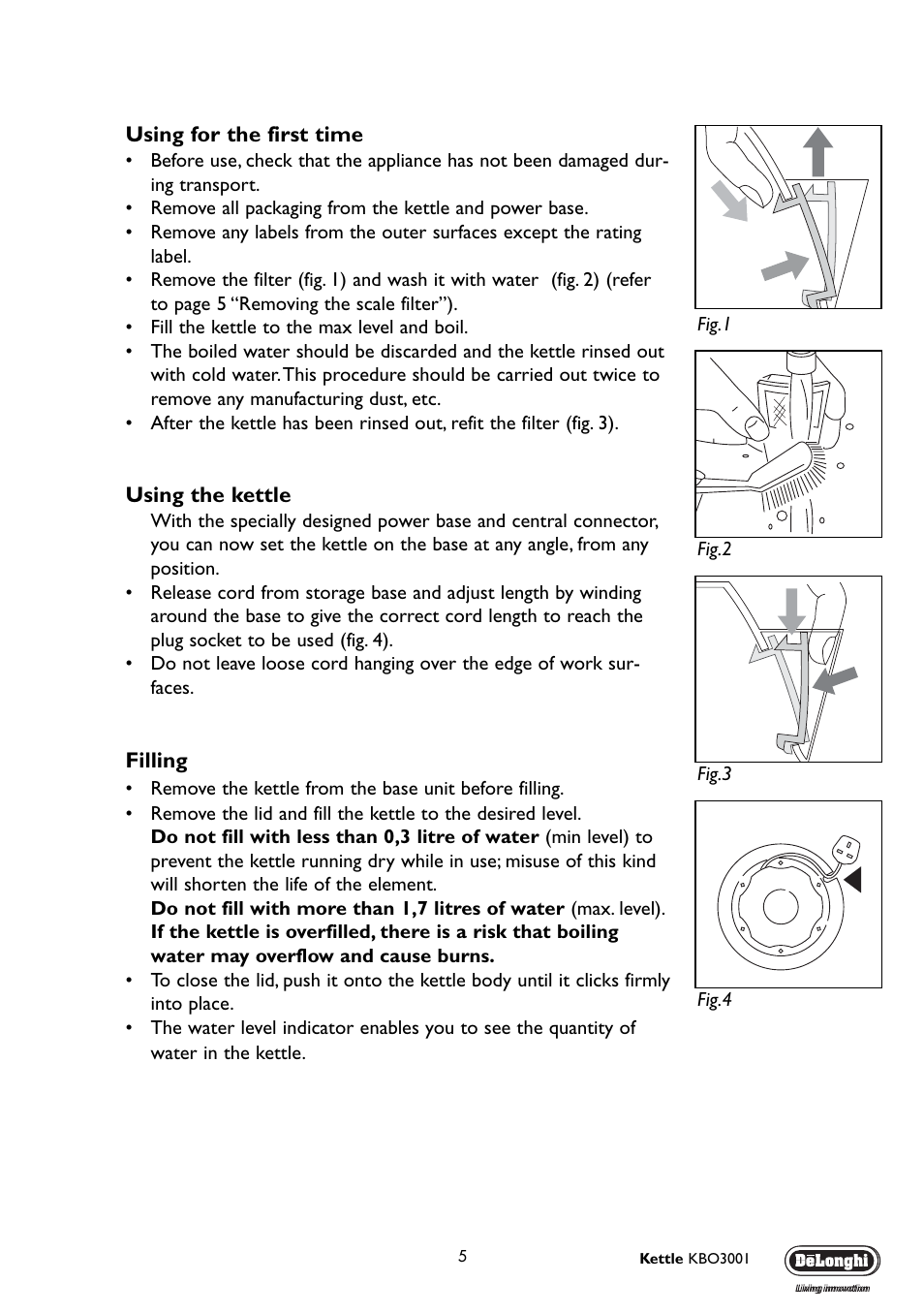 Ac b | DeLonghi KBO3001 User Manual | Page 5 / 8