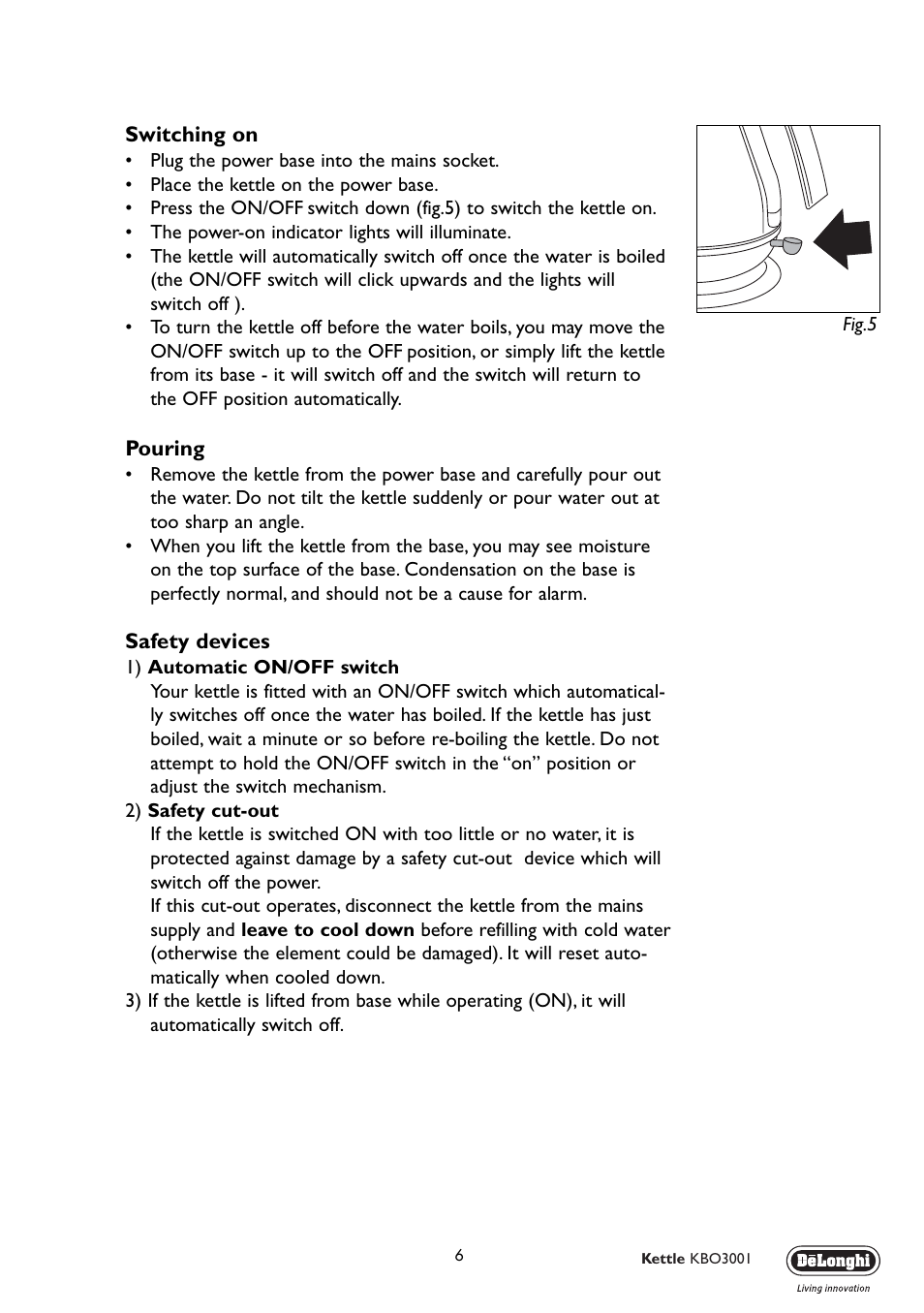 DeLonghi KBO3001 User Manual | Page 6 / 8