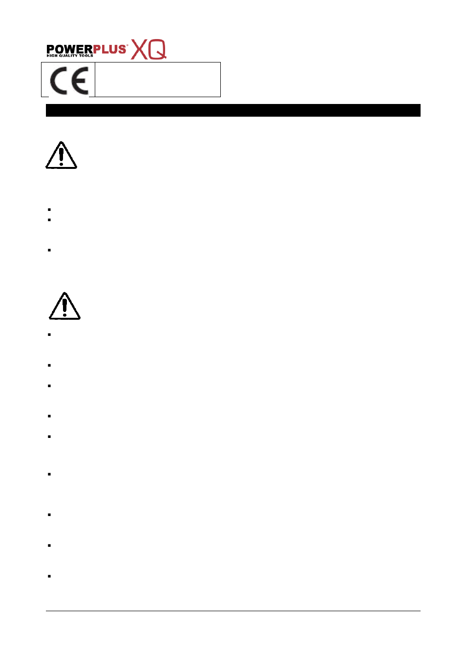 General power tool safety warnings, Working area, Electrical safety | Personal safety | Powerplus POWXQ5223 HAMMER DRILL 1500W EN User Manual | Page 4 / 9