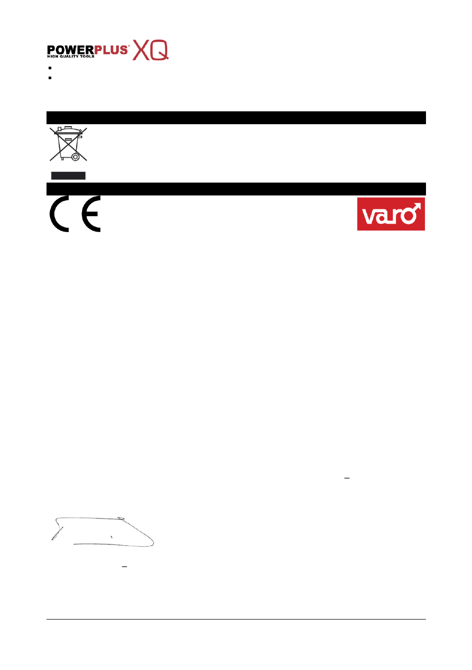 Environment, Declaration of conformity | Powerplus POWXQ5223 HAMMER DRILL 1500W EN User Manual | Page 9 / 9