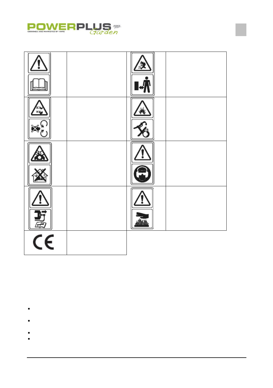 Symbols, General safety rules, Training | Powerplus POW63753 LAWNMOWER 118CC 400MM EN User Manual | Page 4 / 18